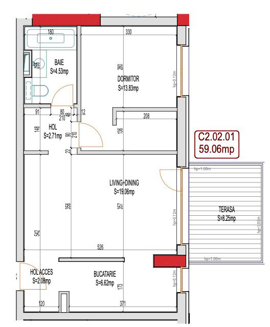Apartament 2 camere tip 1 - C2 par 