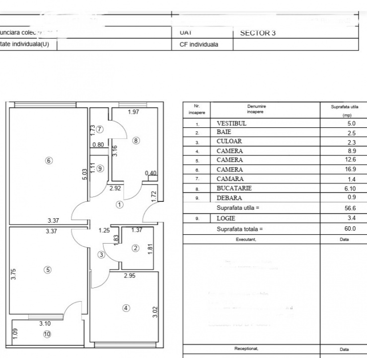 Apartament 3 camere decomandat Titan, Pta. 1 Decembrie